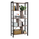 Segenn's Boekenplank - kantoorplank - scheidingswand met 4 niveaus - staande plank in industrieel design - woonkamer, veel opbergruimte - Groot, stabiel - Eenvoudige structuur - Greige zwart (74 x 30 x 154.5 cm)