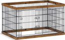 Segenn  XXL hondenren - puppyrennen vrije uitloopren- stalen rooster - puppy box - schuifdeur met 2 grendels - omheining voor honden - konijnen - walnoot bruin-zwar - 122 x 80 x 70 cm