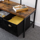 segenn"s Garderoberek - Kapstok - kledingrek met 24 haken - Kapstok met schoenenrek - zitting met 3 opbergdozen - Bruin/Zwart