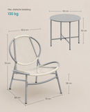 Lounge Tuinmeubelset met Tafel en 2 Stoelen – PE-Polyrattan Duifgrijs-Moderne Buitenmeubelen
