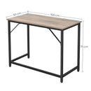 Segenn's klassieke Smal Bureau Tafel - Kantoor - Vintage - Grijs/Zwart - 100 x 50 x 75 cm