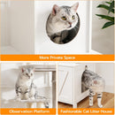 Kattenkrabpaal met Kattenbakmeubel 60 x 48 x 151 cm – All-in-One Kattenmeubel met Klimboom, Kattenhuis en Afneembare Pluche Bal – Wit