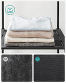 Segenn open Kledingkast - kledingrek - kledingstang - garderobe - 4 hangcompartimenten - veel ruimte - voor slaapkamer - woonkamer - zwart - 43 x 151 x 166 cm