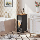 Seggen Smalle Wasmand met Deksel 42 Liter – Wasmand op Wielen met Handvat en Zijvakken – Verrijdbare Wasbox van Oxford Stof – Ruimtebesparende Wasgoedmand voor Badkamer, Slaapkamer en Wasruimte – Vintage Bruin/Zwart