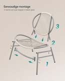 Lounge Tuinmeubelset met Tafel en 2 Stoelen – PE-Polyrattan Duifgrijs-Moderne Buitenmeubelen