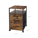 Segenn's Detroit Ladeblok - ladeblok op wieltjes - met Slot - 2 lades - bruin-zwart - 41 x 45 x 66 cm