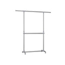 SEGENN Catania Uitschuifbaar Kledingrek met 2 Stangen – Verstelbaar & Ruimtebesparend-kledingrek industrieel-kledingopbergsysteem