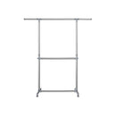 SEGENN Catania Uitschuifbaar Kledingrek met 2 Stangen – Verstelbaar & Ruimtebesparend-kledingrek industrieel-kledingopbergsysteem