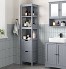 Segenn's Bari Smal Staand Badkamermeubel – Stijlvolle Duifgrijze Afwerking, Ideaal voor Ruimtebesparende Badkameropslag