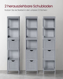 Segenn's Bari Smal Staand Badkamermeubel – Stijlvolle Duifgrijze Afwerking, Ideaal voor Ruimtebesparende Badkameropslag