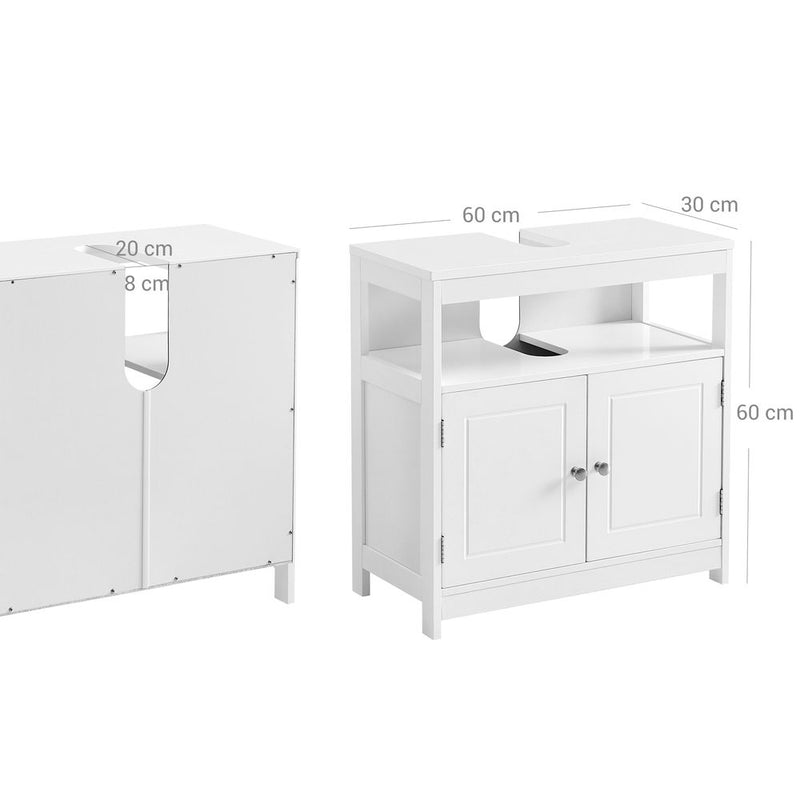 Segenn's Padua Modern Badkamermeubel met Wastafel – Strak Design in Mat Witte Afwerking, Met Ruime Opberglades en Duurzame Materialen