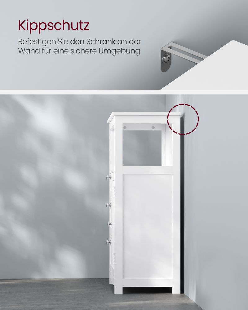 SEGENN Naples Compacte Badkamerkast – Met 3 Opberglades – 80 cm Hoog-Opbergkast Badkamer – 3 Lades