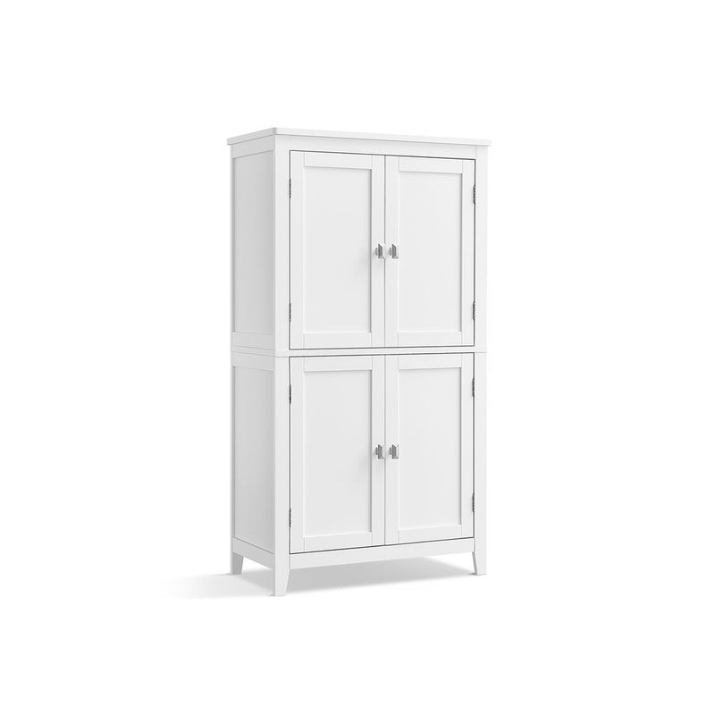 SEGENN Modena Witte Opbergkast Badkamer – 4 Deuren – Klassieke Stijl-Wit en Elegant-Staande Badkamerkast