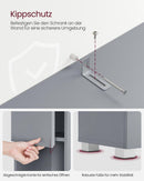 Segenn's Parma Hoge badkamerkast 30 x 30 x 170 cm – smalle opbergkast in Mystical Grey – moderne kast voor badkamer