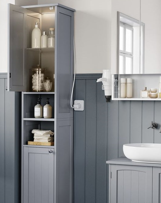 Segenn's Verona Badkamerkast met ingebouwde verlichting – duifgrijs design-moderne duifgrijze look