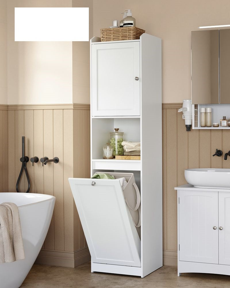 Segenn's Lucca Hoge -Moderne Badkamerkolomkast -Ruimtebesparende Badkamerkast met Geïntegreerde Wasmand, 40×40×170 cm