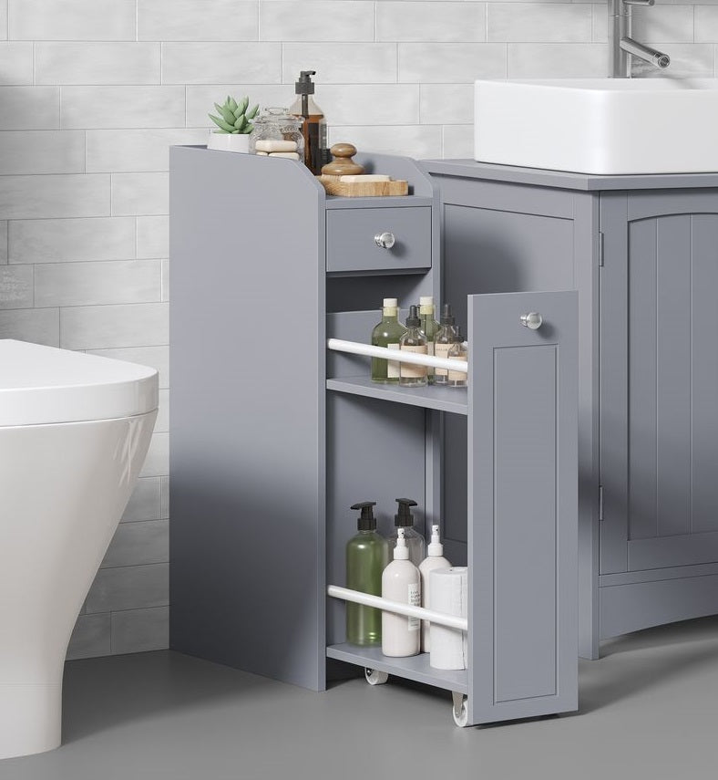 Segenn's Forli Moderne, Ruimtebesparende Badkamerkast met Meerdere Lades – Perfect voor Toiletpapier, Handdoeken en Kleine Benodigdheden