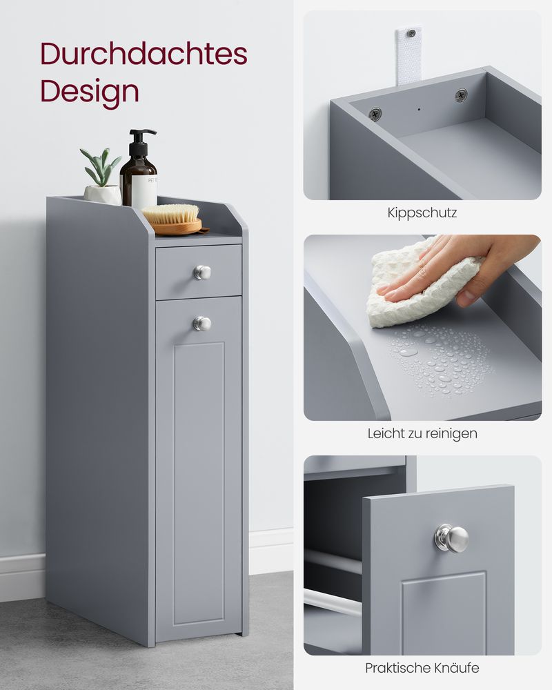 Segenn's Forli Moderne, Ruimtebesparende Badkamerkast met Meerdere Lades – Perfect voor Toiletpapier, Handdoeken en Kleine Benodigdheden