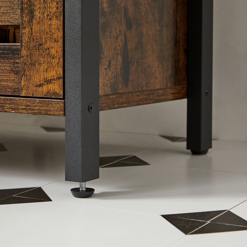 Segenn's Forli Vintage bruin-zwart badkamermeubel – duurzame kast met stijlvol design en praktische opbergruimte