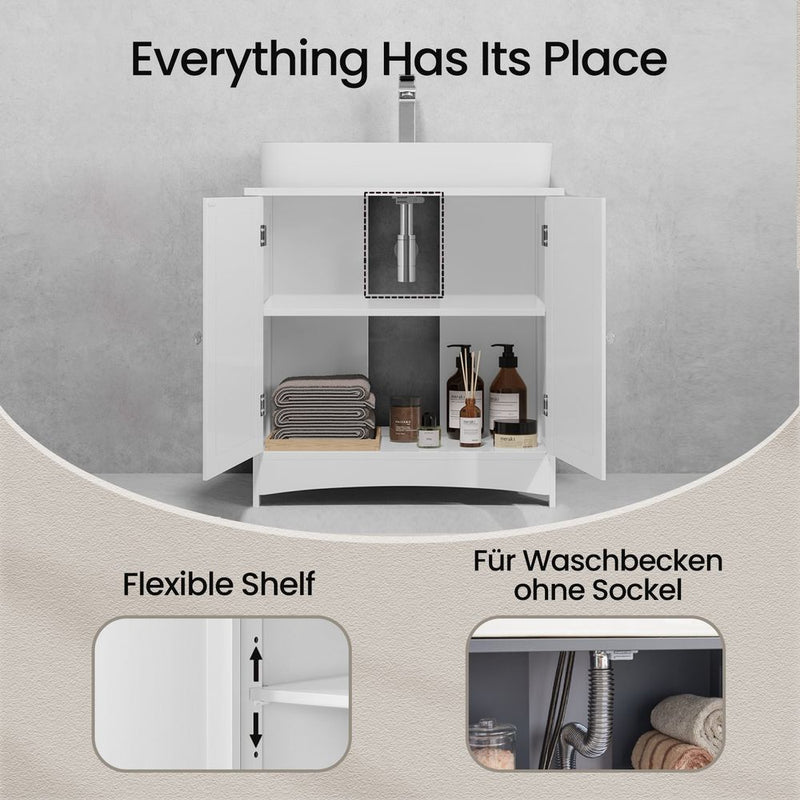 SEGENN Modena Badkamermeubel met Onderkast – Stijlvol & Praktisch-Wastafelonderkast – Compact Opbergmeubel voor Badkamer