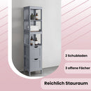 Segenn's Bari Hoog vrijstaand badkamermeubel met deuren en planken – ruime badkamerkast voor georganiseerde opslag