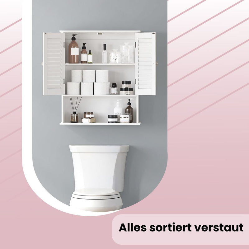 Segenn's Bolzano Wandgemonteerde badkamerkast met verstelbare schappen – ideale opbergoplossing voor kleine badkamers