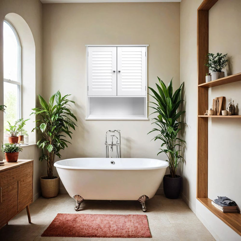 Segenn's Bolzano Wandgemonteerde badkamerkast met verstelbare schappen – ideale opbergoplossing voor kleine badkamers