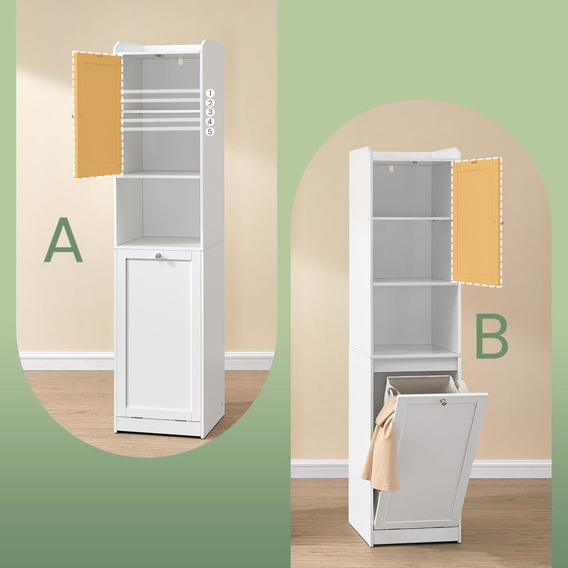 Segenn's Pisa Badkamermeubel met Wasmand – 40x40x170 cm, Multifunctioneel en Compact Design