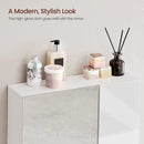 Segenn's Noir badkamermeubel met spiegel - in hoogte verstelbare planken, deur en bovenplaat met hoogglans oppervlak