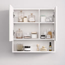 Segenn's Noir badkamermeubel met spiegel - in hoogte verstelbare planken, deur en bovenplaat met hoogglans oppervlak