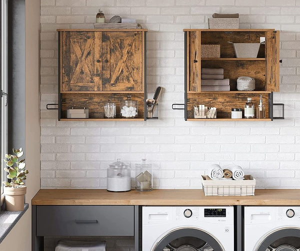 SEGENN Turin Moderne Badkamerkast voor aan de Muur – Met Deur en Plankjes-Compact en Stijlvol Opbergmeubel