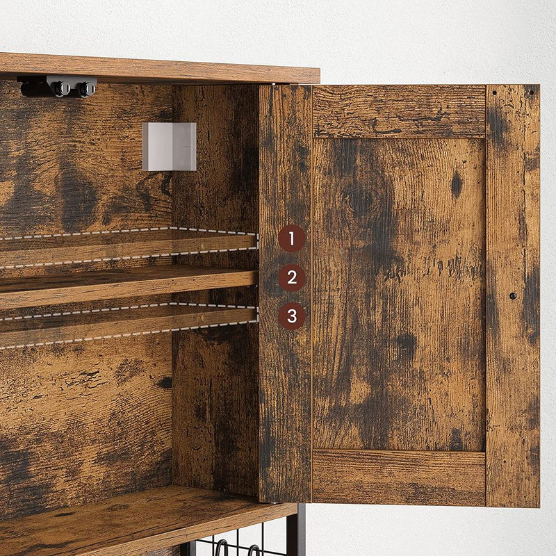 SEGENN Turin Moderne Badkamerkast voor aan de Muur – Met Deur en Plankjes-Compact en Stijlvol Opbergmeubel