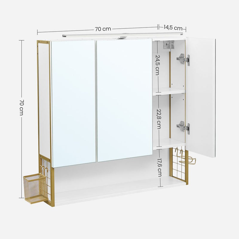 Segenn's Verona Moderne spiegelkast met LED-verlichting voor de badkamer-Stijlvolle badkamer spiegelkast met verlichting