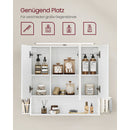 Segenn's Medicijnkastje met verlichting - Spiegelkast badkamer - badkamerkast - geïntegreerde kabel - spiegelkast - badkamerkast - wandkast - in hoogte verstelbare plank - 3 deuren - modern - wit