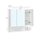 Segenn's Medicijnkastje met verlichting - Spiegelkast badkamer - badkamerkast - geïntegreerde kabel - spiegelkast - badkamerkast - wandkast - in hoogte verstelbare plank - 3 deuren - modern - wit