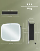 Segenn's Wandspiegelkast in Inktzwart met Verlichting – Stijlvolle en Functionele Badkameroplossing met LED