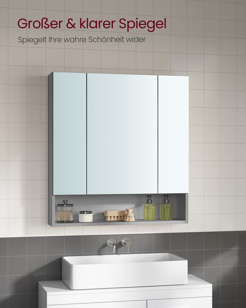 Segenn's Materna Badkamerkast Cloud White, 3 deuren, 16,5 x 70 x 75 cm – strak en functioneel design voor elke badkamer