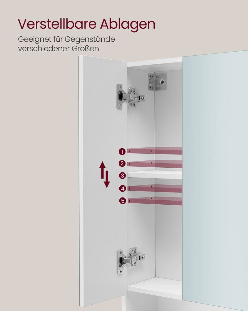 Segenn's Siena Badkamerkast Cloud White, 3 deuren, 16,5 x 70 x 75 cm – strak en functioneel design voor elke badkamer
