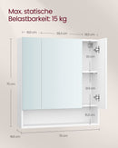 Segenn's Siena Badkamerkast Cloud White, 3 deuren, 16,5 x 70 x 75 cm – strak en functioneel design voor elke badkamer