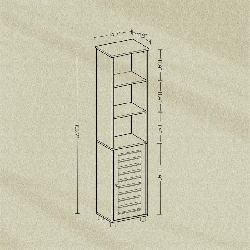 Segenn's  Venice Staande badkamerkast met opbergruimte-Hoge badkamerkast met deuren en legplanken