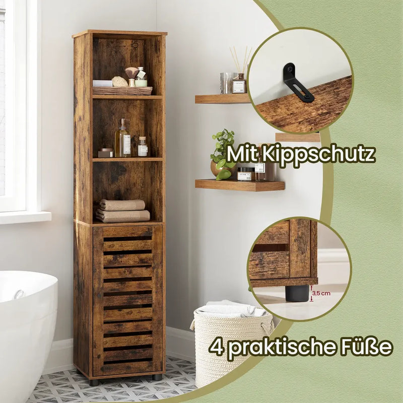 Segenn's  Venice Staande badkamerkast met opbergruimte-Hoge badkamerkast met deuren en legplanken