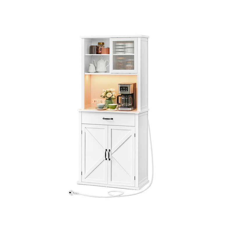 SEGENN Bologna Modern Dressoir met Verlichting – Cloud White-Elegant Dressoir met Verlichting