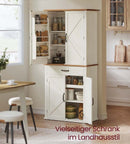 SEGENN Genoa Landelijke Buffetkast met Schuifdeuren en Verstelbare Legplanken-Rustieke Hoge Keukenkast met Houten Schuifdeuren en Opbergruimte