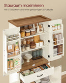 SEGENN Genoa Landelijke Buffetkast met Schuifdeuren en Verstelbare Legplanken-Rustieke Hoge Keukenkast met Houten Schuifdeuren en Opbergruimte