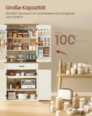 SEGENN Genoa Landelijke Buffetkast met Schuifdeuren en Verstelbare Legplanken-Rustieke Hoge Keukenkast met Houten Schuifdeuren en Opbergruimte