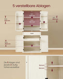 SEGENN Genoa Landelijke Buffetkast met Schuifdeuren en Verstelbare Legplanken-Rustieke Hoge Keukenkast met Houten Schuifdeuren en Opbergruimte