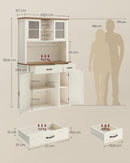 SEGENN Parma Landelijk Houten Dressoir met Verlichting en Oplaadstation – Stijlvol en Praktisch-Multifunctioneel Dressoir