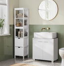 Segenn's Brescia Wastafelonderkast met opbergruimte en poten-Modern badkamermeubel met legplanken en poten