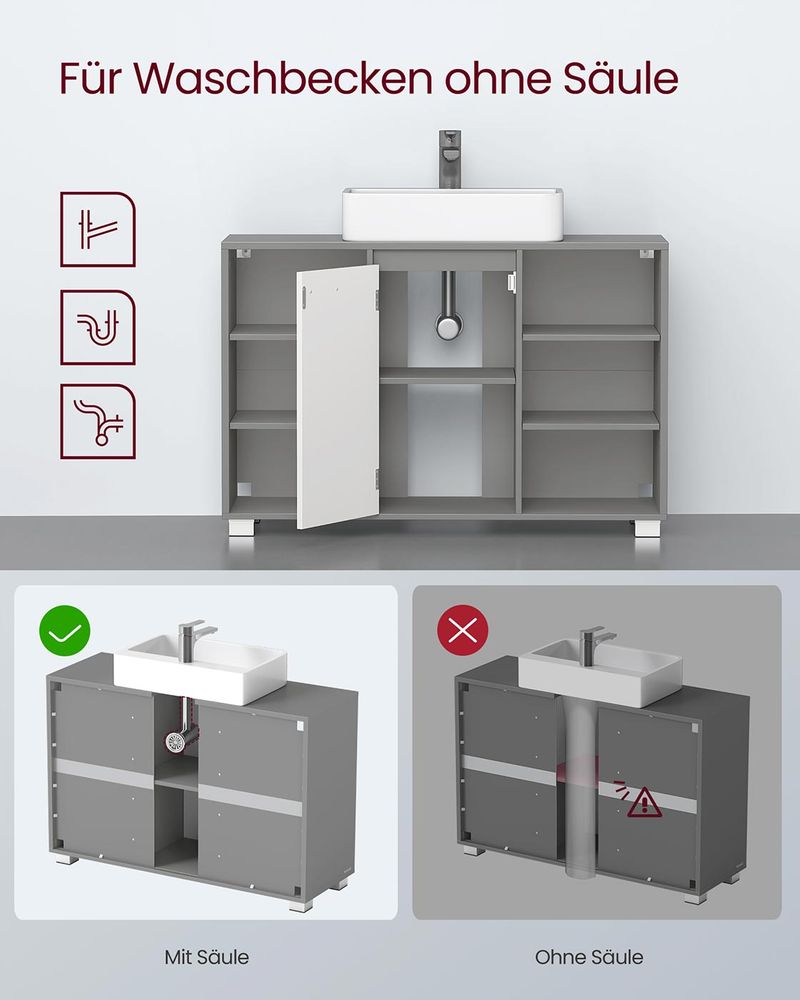 Segenn's Naples Badkamermeubel met verstelbare legplanken – flexibel en praktisch opbergmeubel