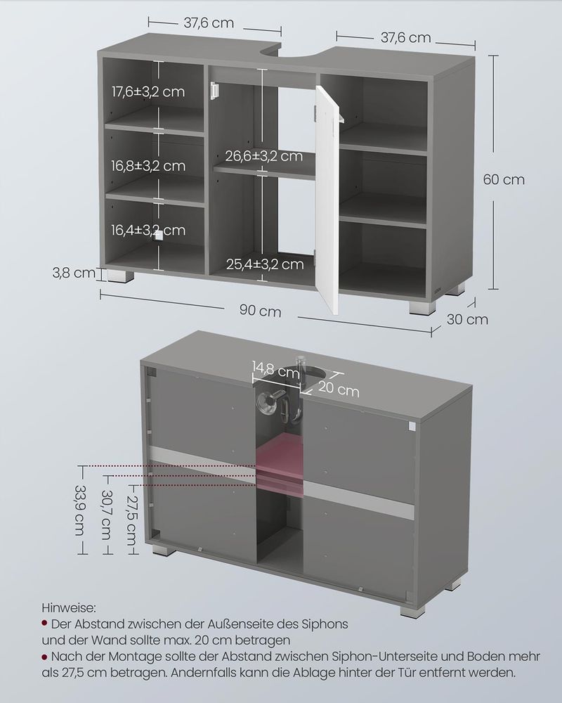 Segenn's Naples Badkamermeubel met verstelbare legplanken – flexibel en praktisch opbergmeubel